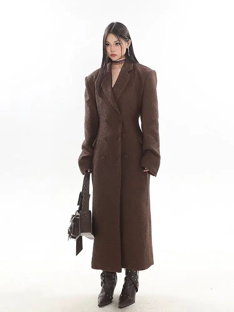 Yaya Thick Double Breasted Overcoat-korean-fashion-Long Coat-Yaya's Closet-OH Garments