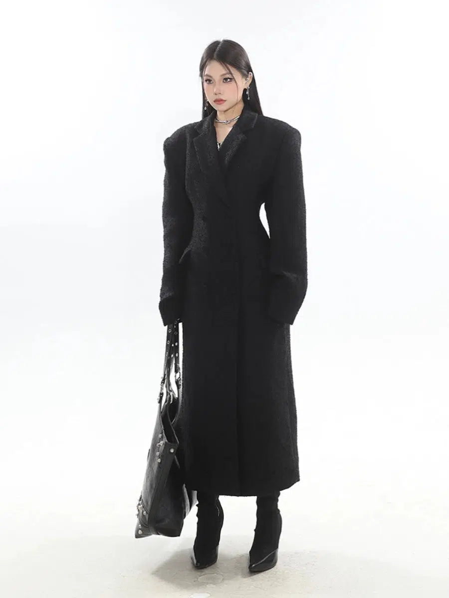 Yaya Thick Double Breasted Overcoat-korean-fashion-Long Coat-Yaya's Closet-OH Garments