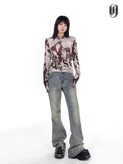 Yu Workwear Fade Spots Jeans-korean-fashion-Jeans-Yu's Closet-OH Garments