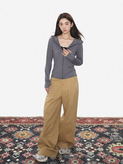Zen Bow Knot Slim Fit Zip-Up Hoodie-korean-fashion-Hoodie-Zen's Closet-OH Garments