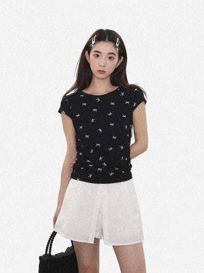Zen Bowknot Full-Print T-Shirt-korean-fashion-T-Shirt-Zen's Closet-OH Garments