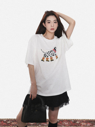 Zen Dalmatian Graphic Print T-Shirt-korean-fashion-T-Shirt-Zen's Closet-OH Garments