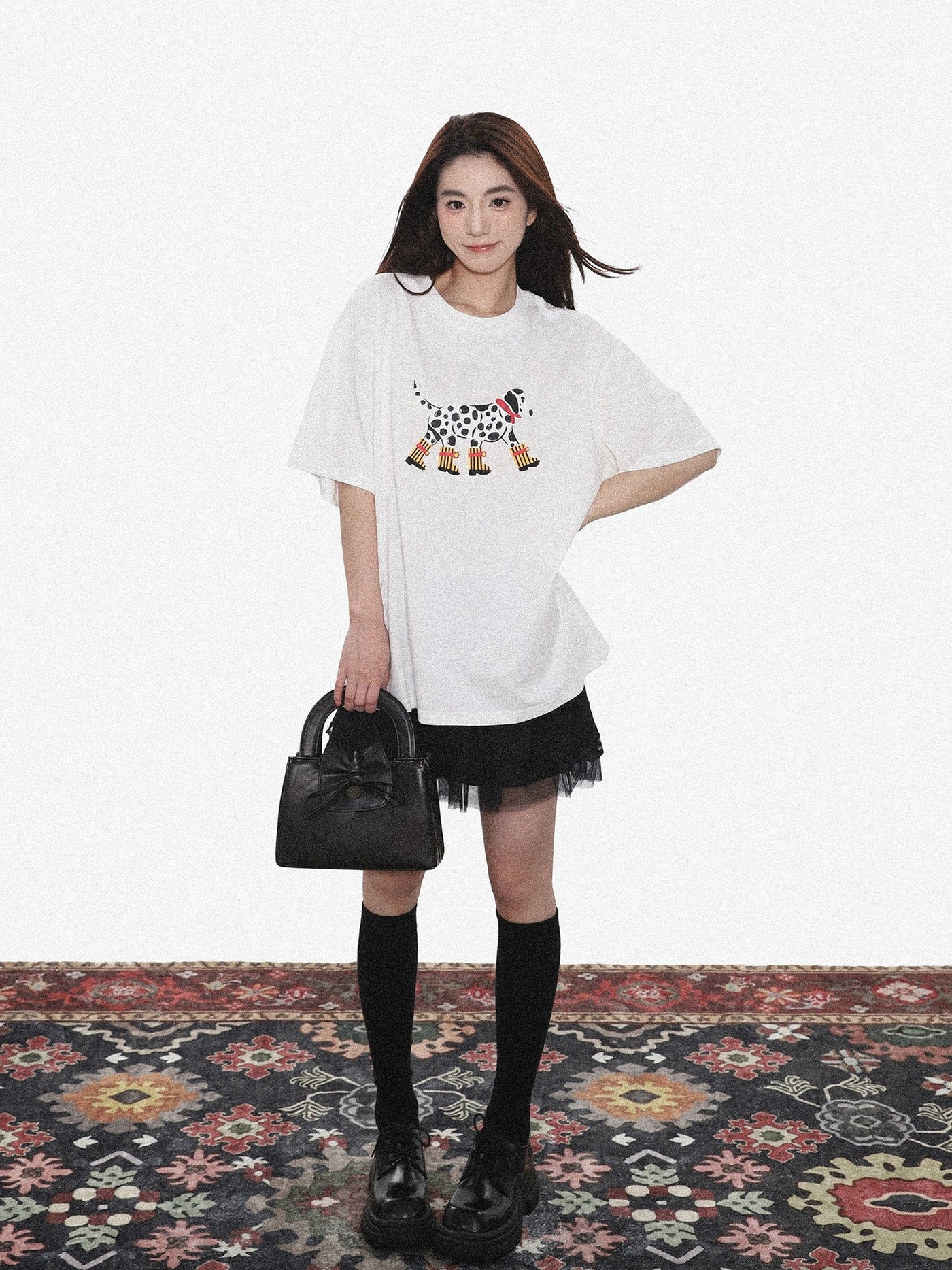 Zen Dalmatian Graphic Print T-Shirt-korean-fashion-T-Shirt-Zen's Closet-OH Garments