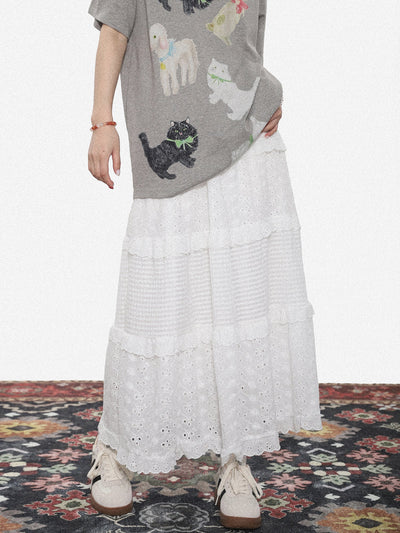 Zen Hollowed Pattern Puffy Skirt-korean-fashion-Skirt-Zen's Closet-OH Garments