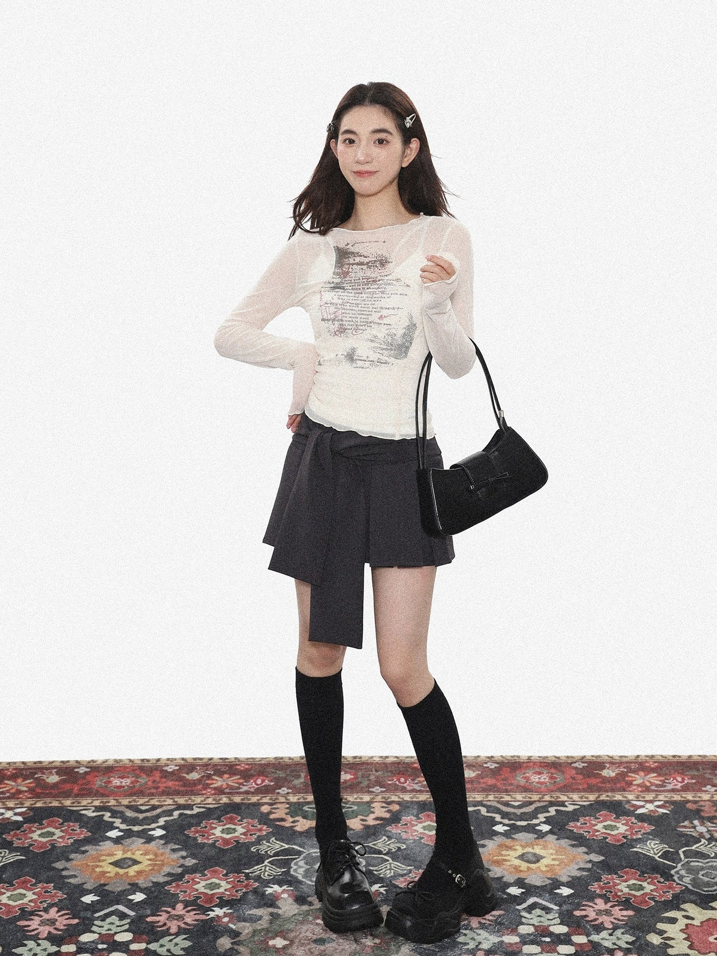 Zen Lace-Up Pleated Skirt-korean-fashion-Skirt-Zen's Closet-OH Garments