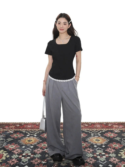 Zen Pleated Floral Textured Pants-korean-fashion-Pants-Zen's Closet-OH Garments
