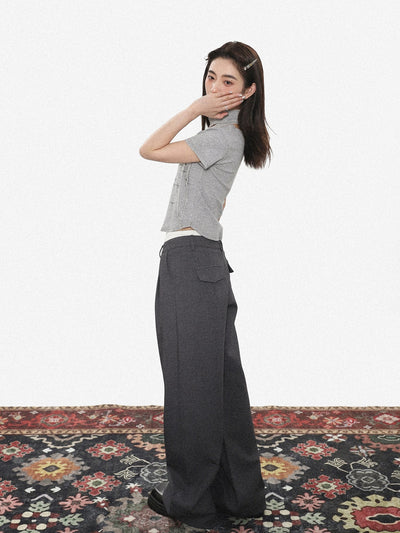 Zen Spliced Contrast Color Trousers-korean-fashion-Trousers-Zen's Closet-OH Garments