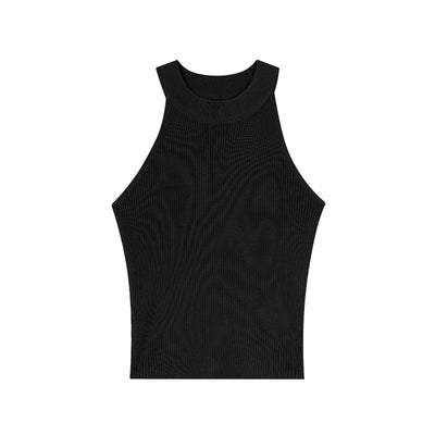 Zero Chic Cropped Knit Tank Top-korean-fashion-Vest-Zero's Closet-OH Garments