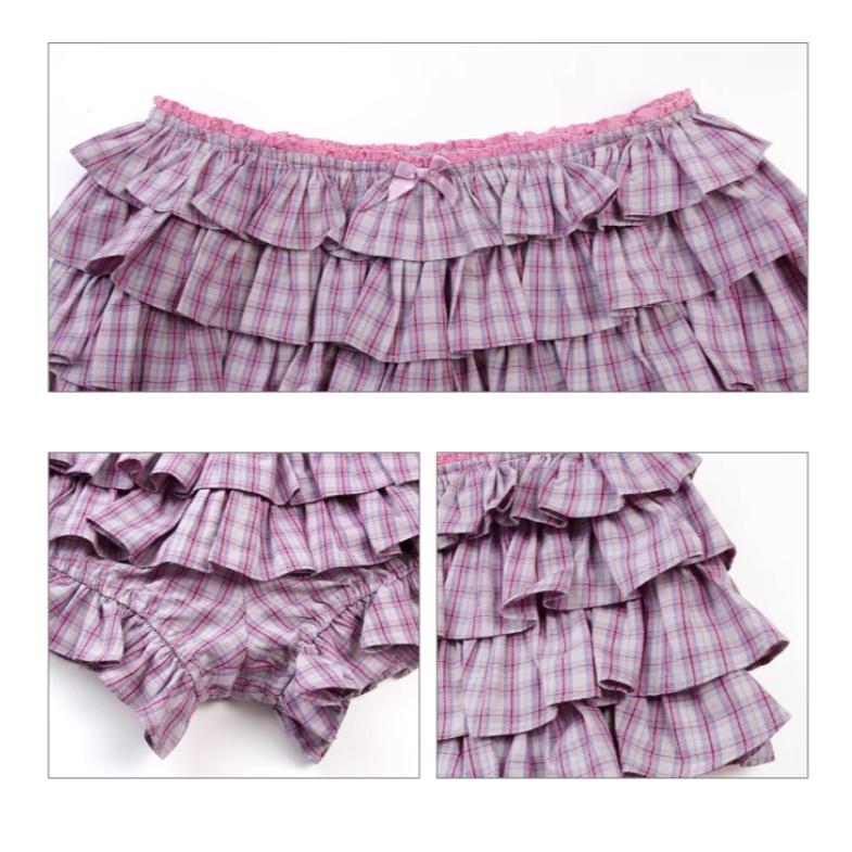 Zero Elastic Checkered Ruffled Shorts-korean-fashion-Shorts-Zero's Closet-OH Garments