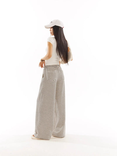 Zero Elastic Waist Stripes Sweatpants-korean-fashion-Pants-Zero's Closet-OH Garments