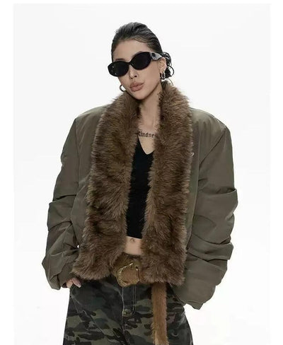 Zero Fur-Trimmed Padded Jacket-korean-fashion-Jacket-Zero's Closet-OH Garments