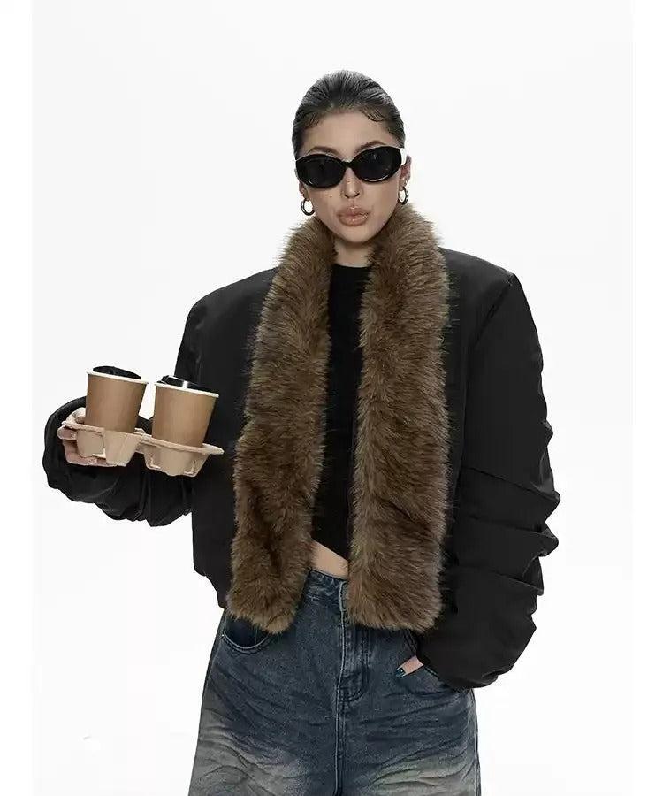 Zero Fur-Trimmed Padded Jacket-korean-fashion-Jacket-Zero's Closet-OH Garments