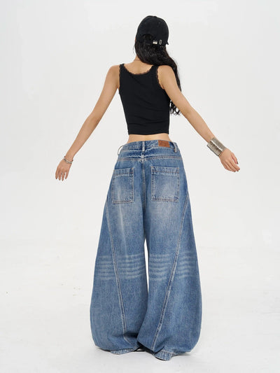 Zero Low-Rise Structured Ripped Scimitar Jeans-korean-fashion-Jeans-Zero's Closet-OH Garments
