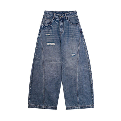 Zero Low-Rise Structured Ripped Scimitar Jeans-korean-fashion-Jeans-Zero's Closet-OH Garments
