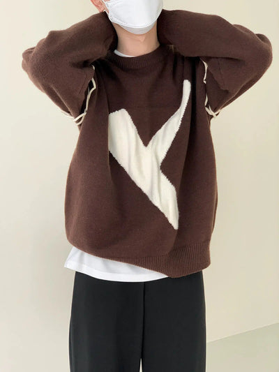 Zhou Abstract Contrast Cozy Sweater-korean-fashion-Sweater-Zhou's Closet-OH Garments