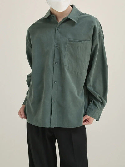 Zhou Abstract Front Pocket Shirt-korean-fashion-Shirt-Zhou's Closet-OH Garments