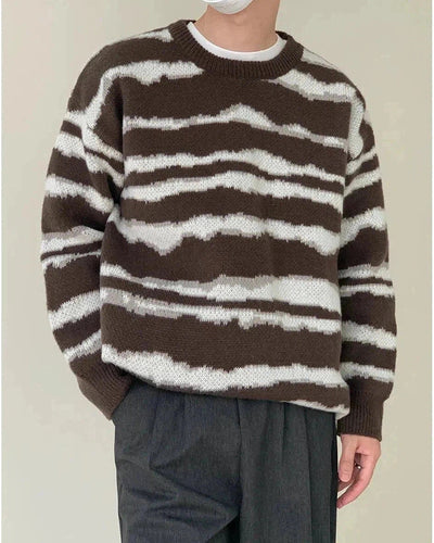 Zhou Abstract Lines Comfty Sweater-korean-fashion-Sweater-Zhou's Closet-OH Garments