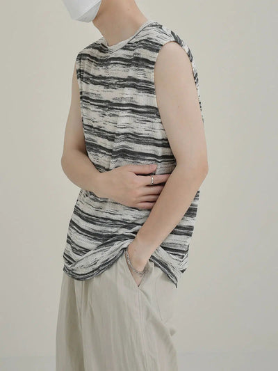 Zhou Abstract Striped Tank Top-korean-fashion-Tank Top-Zhou's Closet-OH Garments