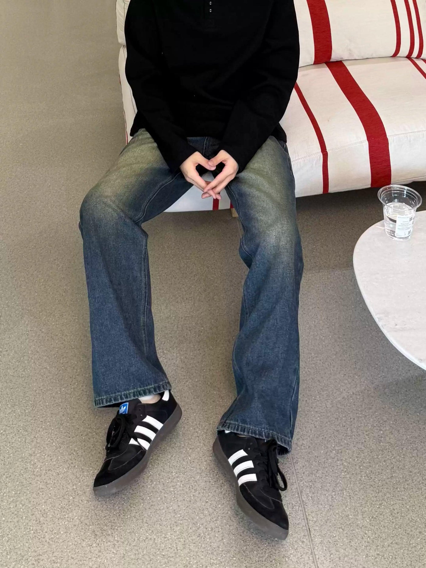 Zhou Acid Wash Straight Cut Jeans-korean-fashion-Jeans-Zhou's Closet-OH Garments