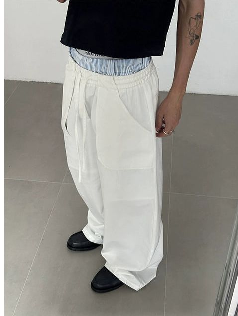 Zhou Adjustable String Big Pockets Pants-korean-fashion-Pants-Zhou's Closet-OH Garments