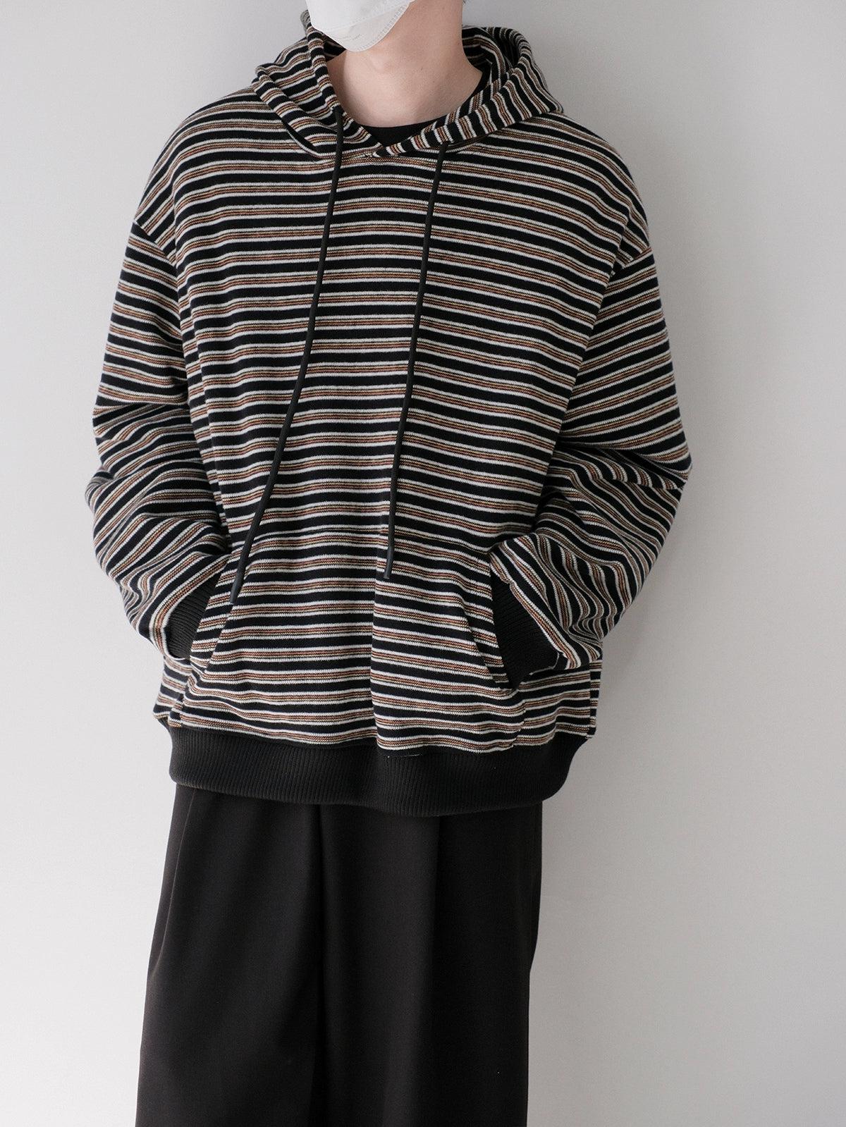 Zhou Adjustable String Striped Hoodie-korean-fashion-Hoodie-Zhou's Closet-OH Garments