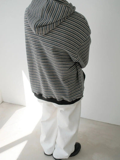 Zhou Adjustable String Striped Hoodie-korean-fashion-Hoodie-Zhou's Closet-OH Garments