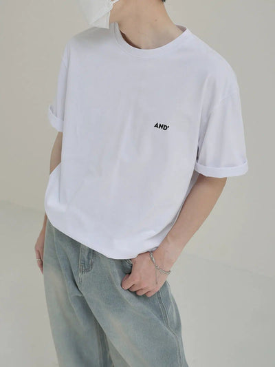Zhou And' Minimal Text T-Shirt-korean-fashion-T-Shirt-Zhou's Closet-OH Garments
