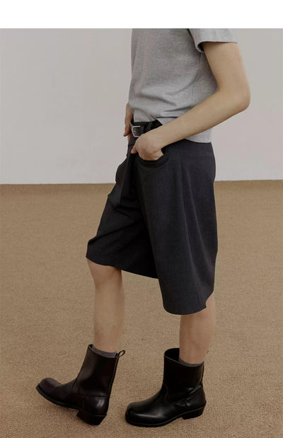 Zhou Asymmetric Buttons Slim Fit Shorts-korean-fashion-Shorts-Zhou's Closet-OH Garments