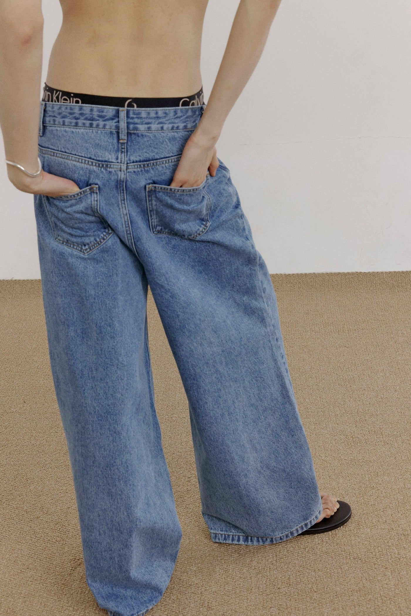 Zhou Asymmetric Buttons Straight Jeans-korean-fashion-Jeans-Zhou's Closet-OH Garments