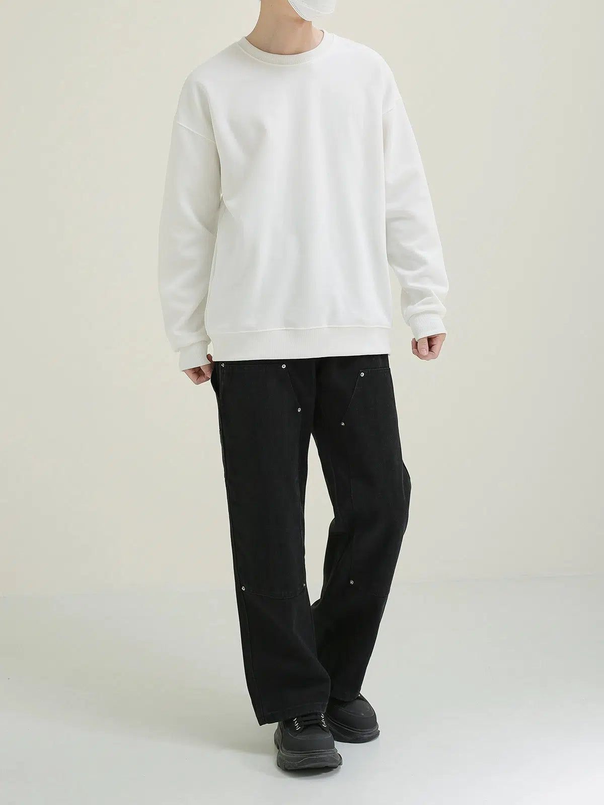 Zhou Basic Drop Shoulder Crewneck-korean-fashion-Crewneck-Zhou's Closet-OH Garments