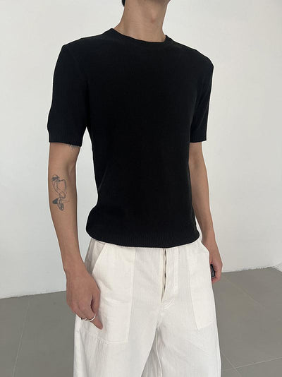 Zhou Basic Knit T-Shirt-korean-fashion-T-Shirt-Zhou's Closet-OH Garments