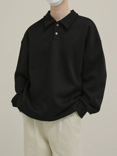 Zhou Basic Long Sleeve Polo-korean-fashion-Polo-Zhou's Closet-OH Garments