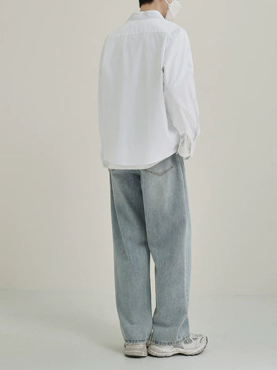 Zhou Basic Pocket Buttoned Shirt-korean-fashion-Shirt-Zhou's Closet-OH Garments