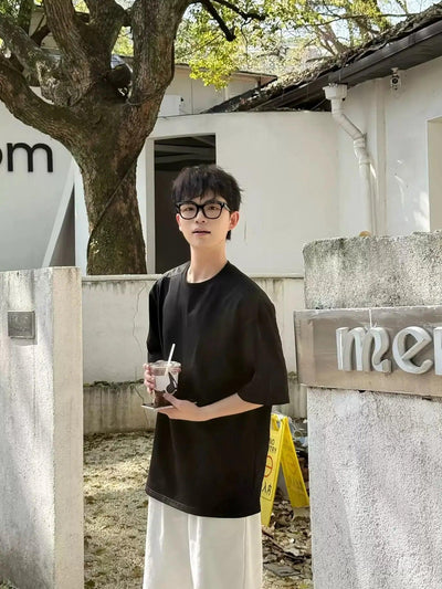Zhou Basic Relax Fit T-Shirt-korean-fashion-T-Shirt-Zhou's Closet-OH Garments