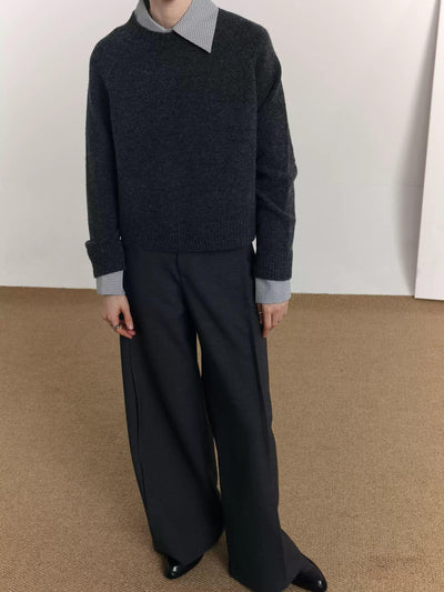 Zhou Basic Ribbed Hem Sweater-korean-fashion-Sweater-Zhou's Closet-OH Garments