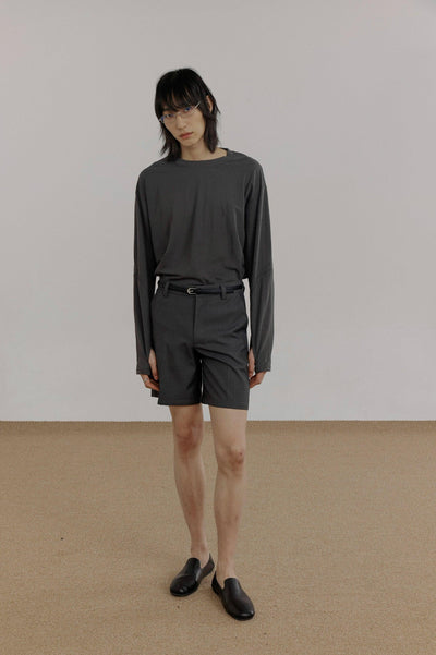Zhou Basic Slim Fit Suit Shorts-korean-fashion-Shorts-Zhou's Closet-OH Garments