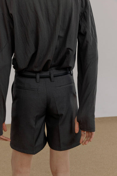 Zhou Basic Slim Fit Suit Shorts-korean-fashion-Shorts-Zhou's Closet-OH Garments