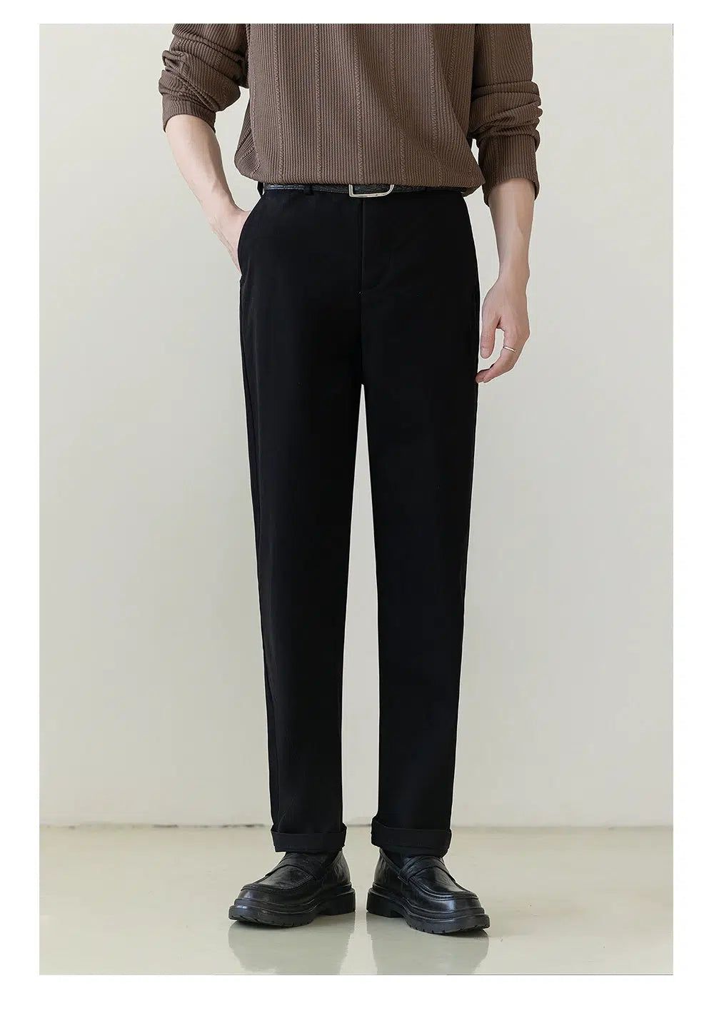 Zhou Basic Slim Fit Trousers-korean-fashion-Trousers-Zhou's Closet-OH Garments