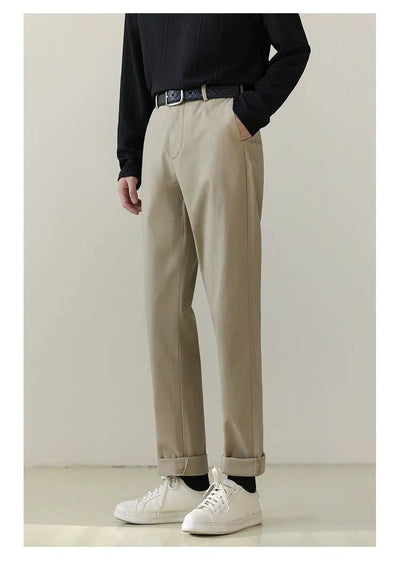 Zhou Basic Slim Fit Trousers-korean-fashion-Trousers-Zhou's Closet-OH Garments