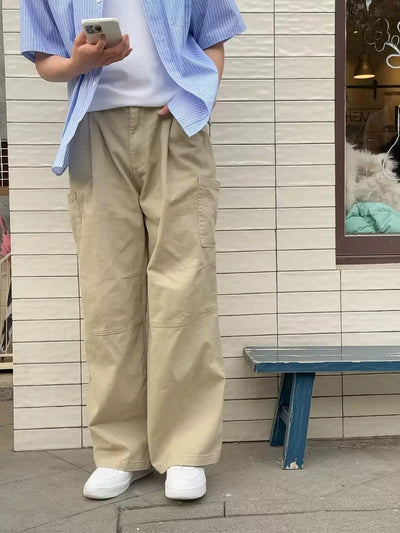 Zhou Basic Straight Cargo Pants-korean-fashion-Pants-Zhou's Closet-OH Garments