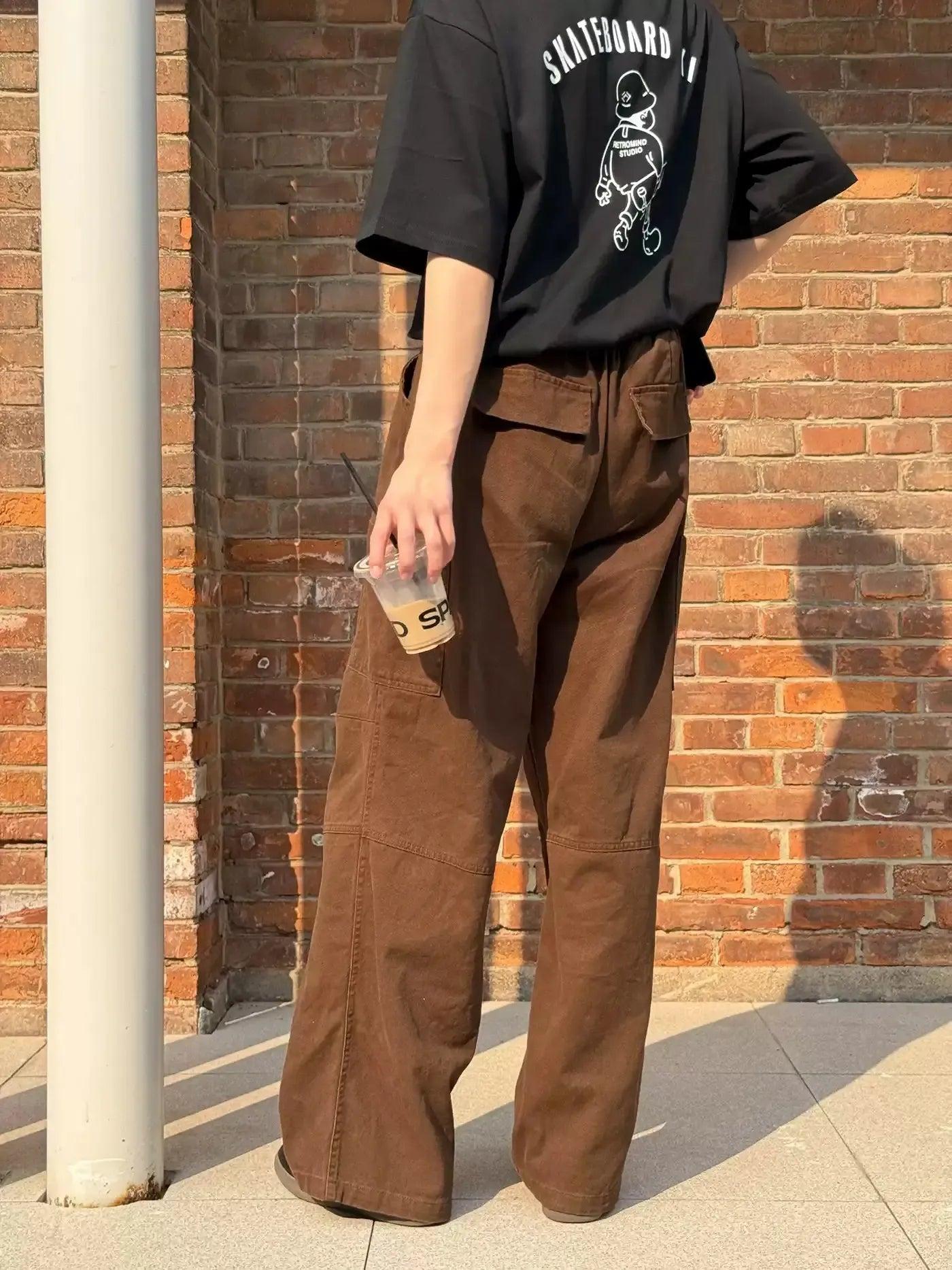 Zhou Basic Straight Cargo Pants-korean-fashion-Pants-Zhou's Closet-OH Garments