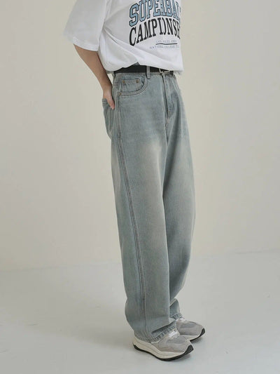Zhou Basic Washed and Faded Jeans-korean-fashion-Jeans-Zhou's Closet-OH Garments
