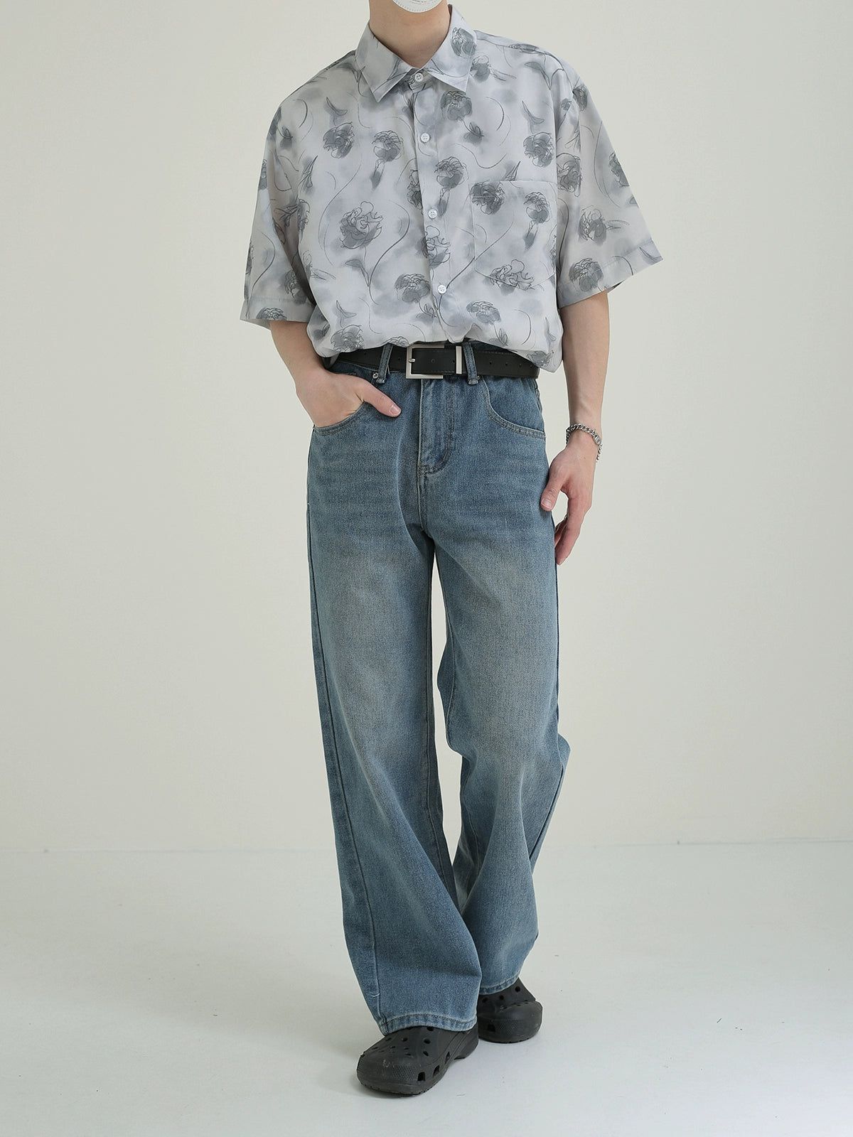 Zhou Basic Washed Straight Jeans-korean-fashion-Jeans-Zhou's Closet-OH Garments