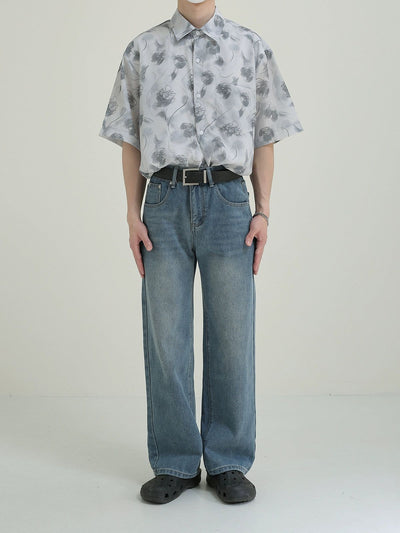 Zhou Basic Washed Straight Jeans-korean-fashion-Jeans-Zhou's Closet-OH Garments