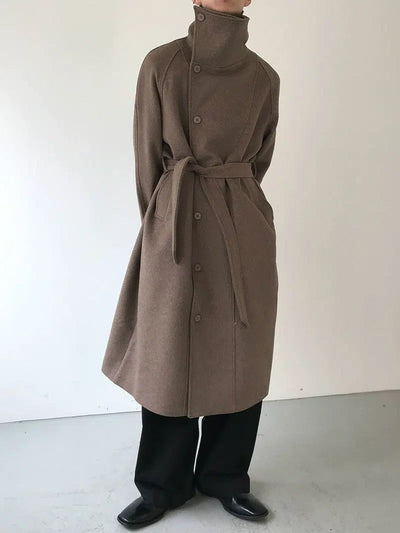 Zhou Belt Multi-Button Thick Long Coat-korean-fashion-Long Coat-Zhou's Closet-OH Garments
