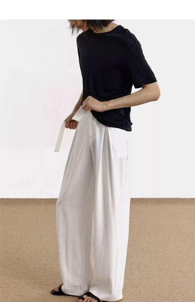 Zhou Belt Strap Wide Pants-korean-fashion-Pants-Zhou's Closet-OH Garments