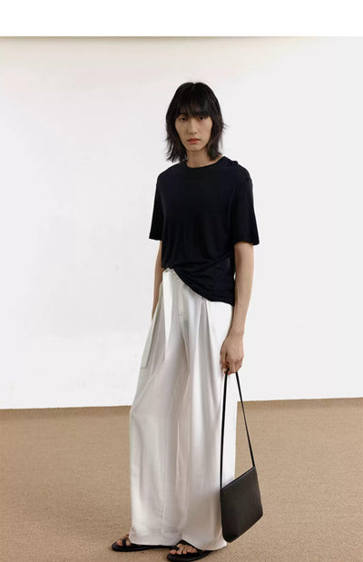 Zhou Belt Strap Wide Pants-korean-fashion-Pants-Zhou's Closet-OH Garments