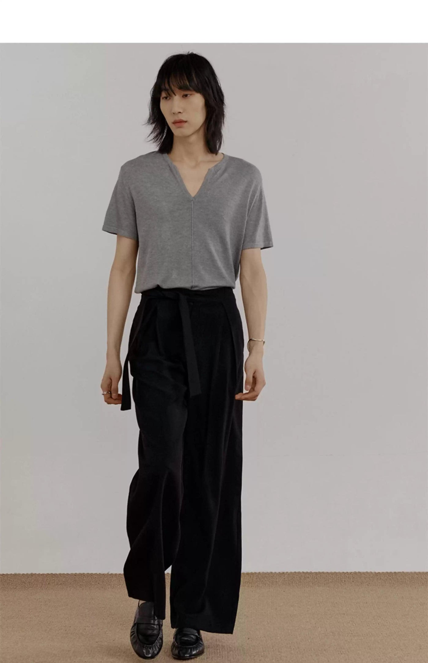Zhou Belt Strap Wide Pants-korean-fashion-Pants-Zhou's Closet-OH Garments