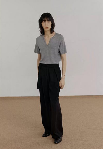Zhou Belt Strap Wide Pants-korean-fashion-Pants-Zhou's Closet-OH Garments