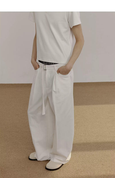 Zhou Belted Pleated Pants-korean-fashion-Pants-Zhou's Closet-OH Garments